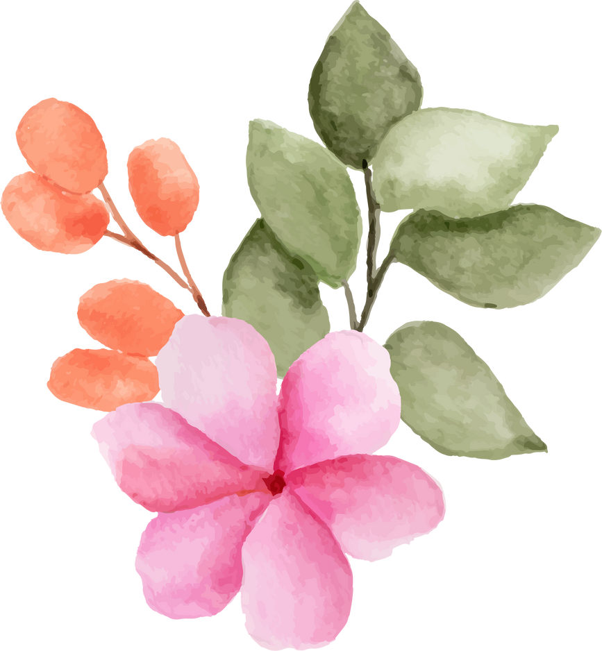 Watercolor flower arrangement.